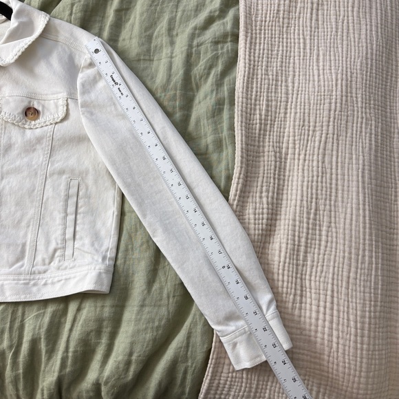 Boden White Denim Jacket Women’s Size 8 - Picture 11 of 11
